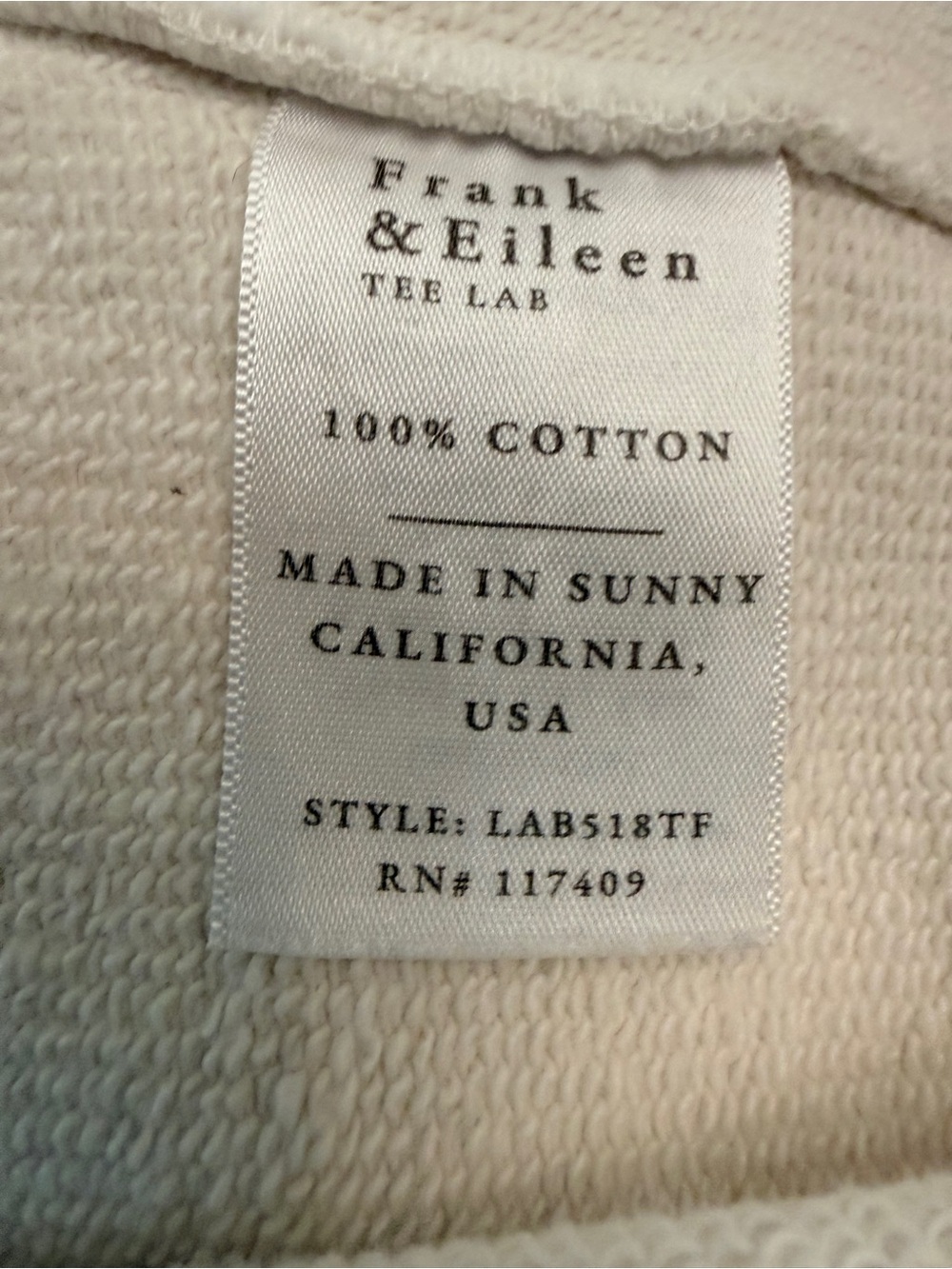 NWOT Frank and Eileen EFFIE triple fleece in antique white size medium - Picture 4 of 5